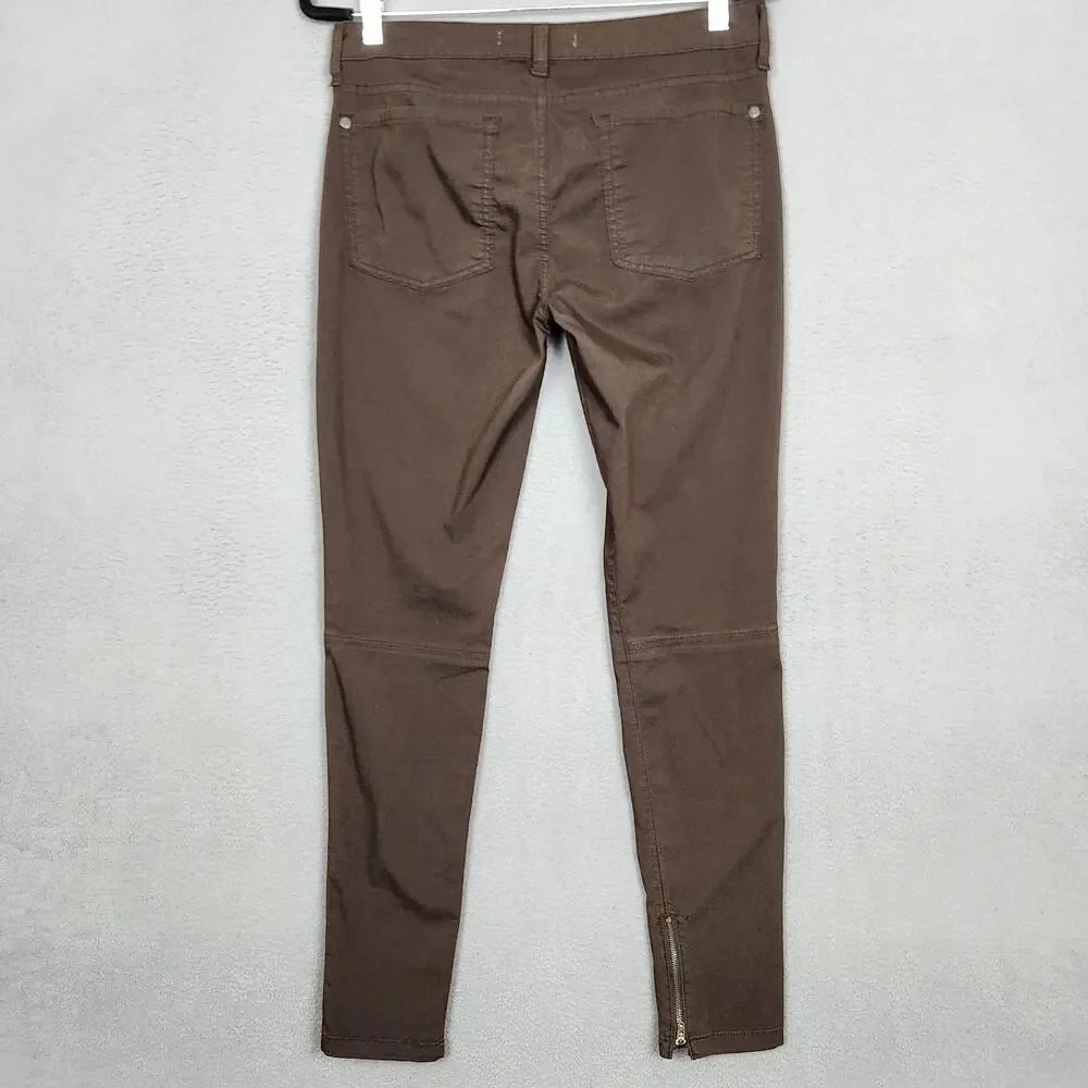 Vince Jeans Womens 30 Brown Expresso Skinny Slim Fit Ankle Zip Calgary Denim